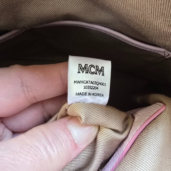 MCM Klara Leather Hobo Bag Powder Pink Monogram Crossbody Authentic - MSRP $1,01 - Picture 8 of 14